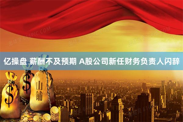 亿操盘 薪酬不及预期 A股公司新任财务负责人闪辞